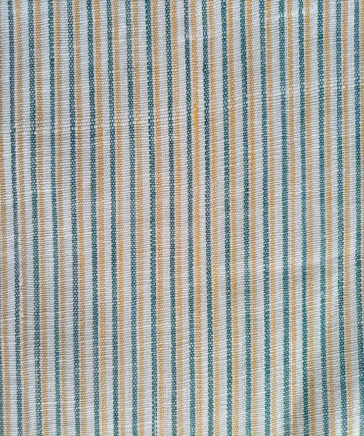 2.5m green white yellow handspun handloom stripe cotton kurta material