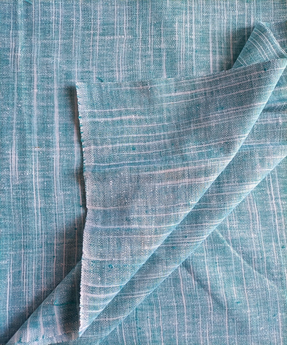 2.5m mint white handspun handloom yarndyed cotton kurta material