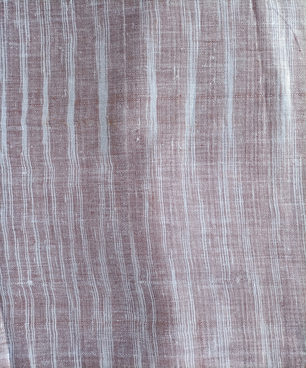 2.5m light coffee white handspun yarn dyed cotton kurta material