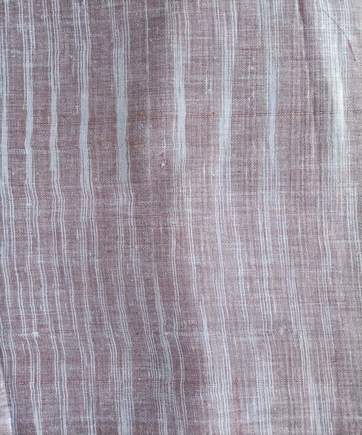 2.5m light coffee white handspun yarn dyed cotton kurta material