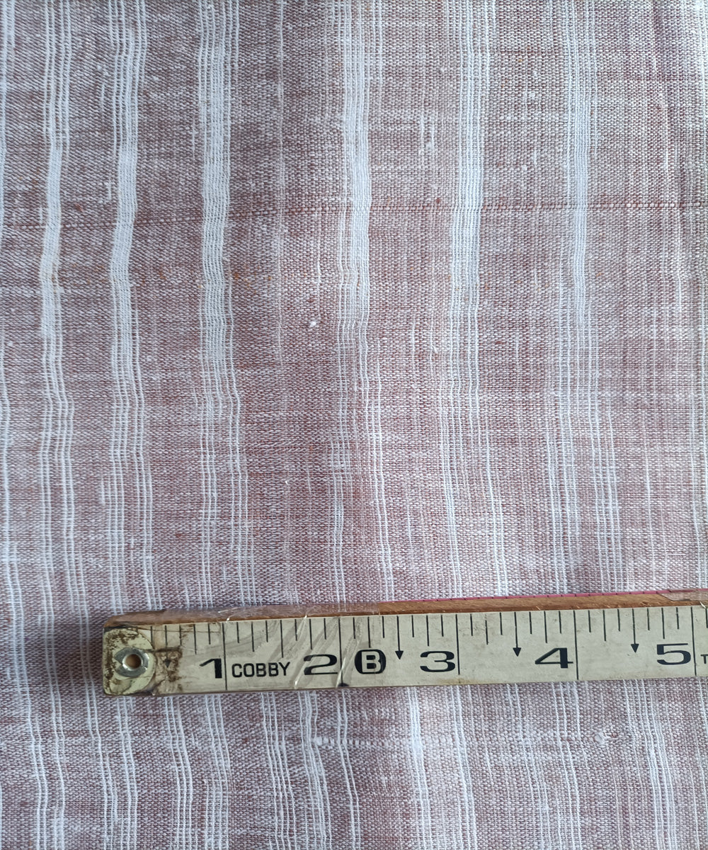2.5m light coffee white handspun yarn dyed cotton kurta material