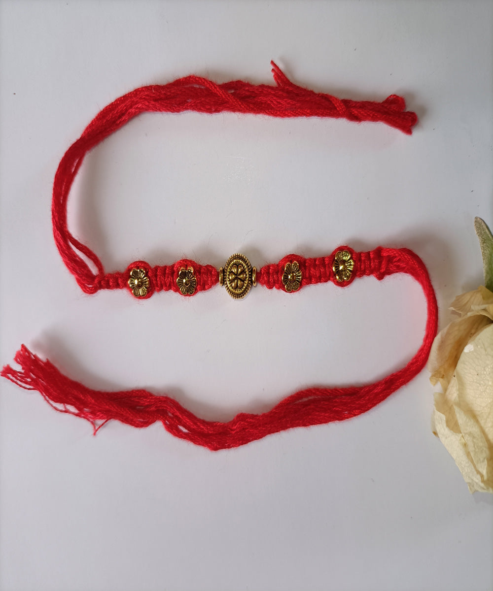 Handcrafted woolen metal unique porsonalized rakhi
