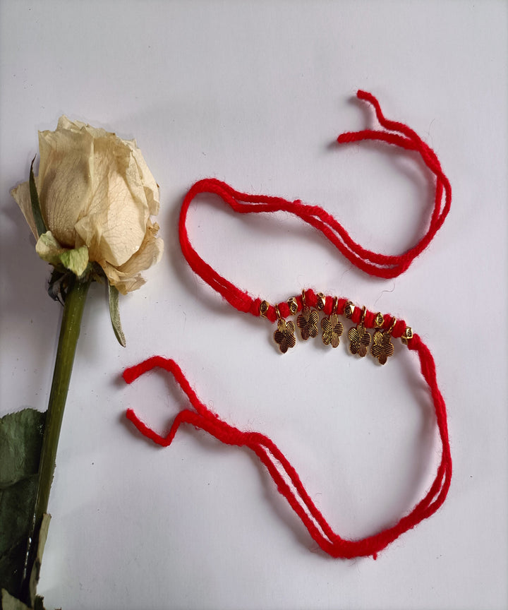Woolen handcrafted metal unique porsonalized rakhi