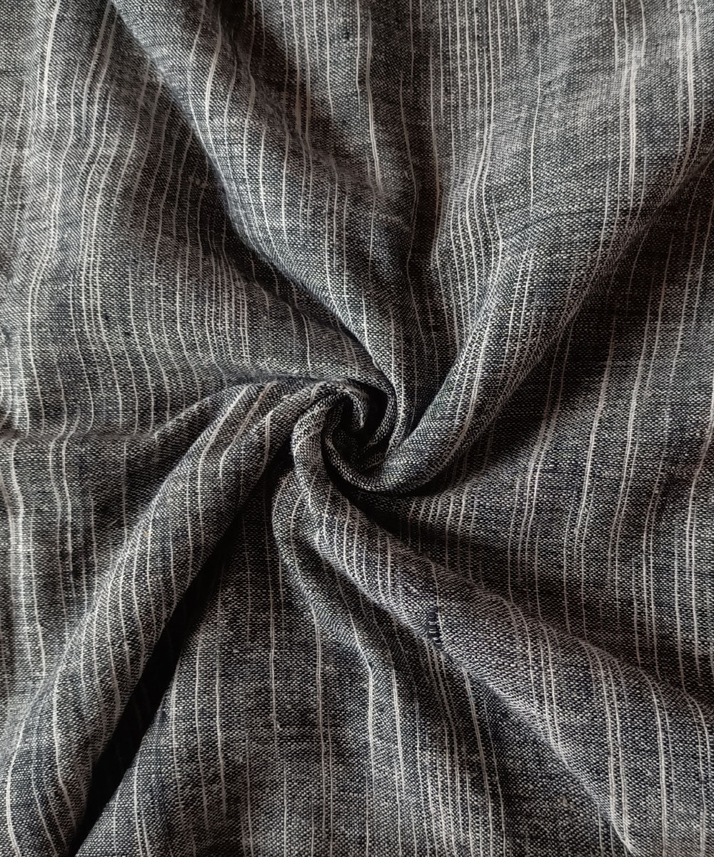 2.5m black white handspun handwoven yarn dyed cotton kurta material