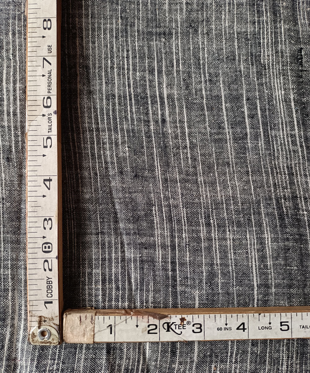 2.5m black white handspun handwoven yarn dyed cotton kurta material