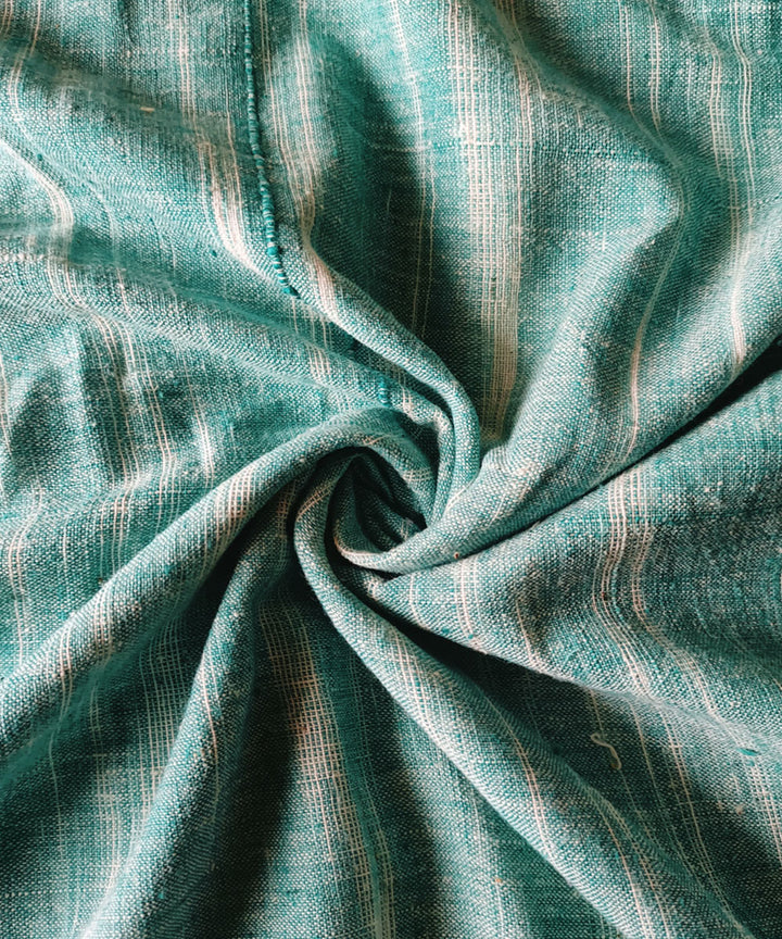 2.5m mint white handspun handwoven yarn dyed cotton kurta material