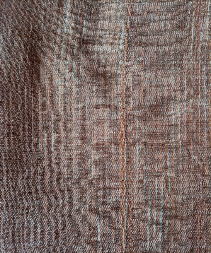 2.5m orange white handspun handwoven yarn dyed cotton kurta material