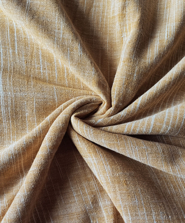 2.5m yellow white handspun handwoven yarn dyed cotton kurta material
