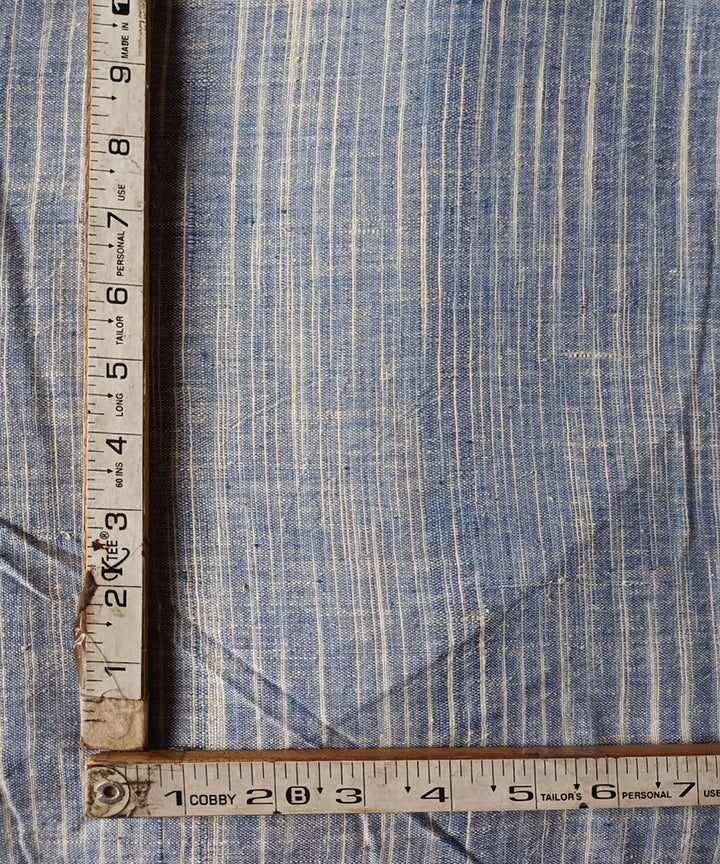 2.5m blue white handspun handwoven yarn dyed cotton kurta material