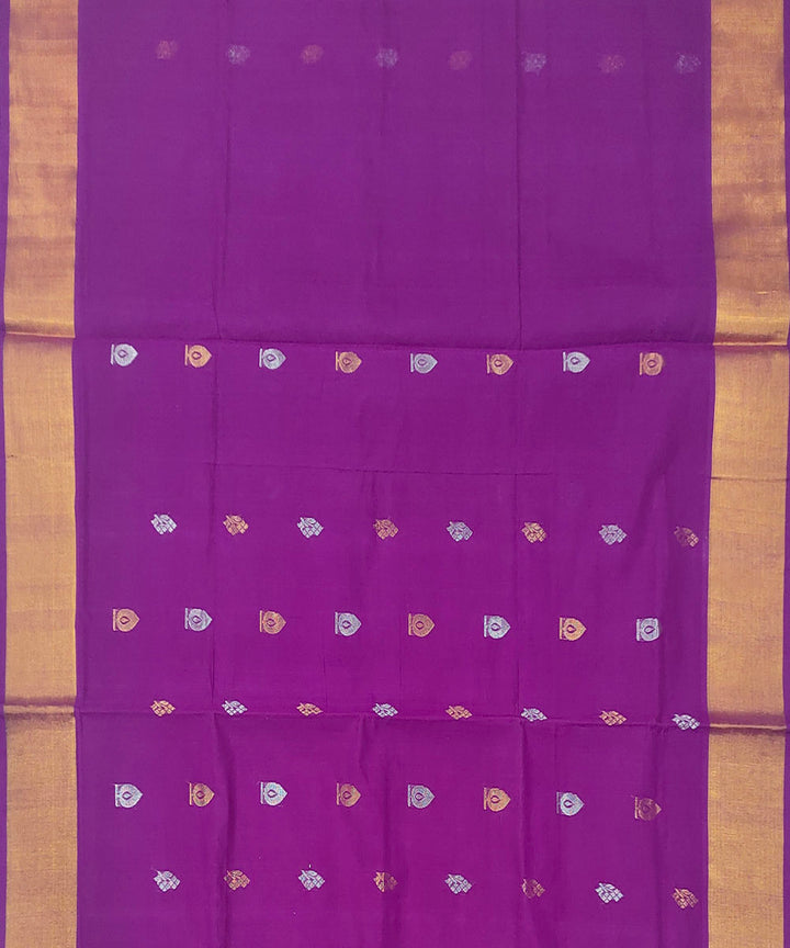 Deep violet handwoven venkatagiri cotton saree