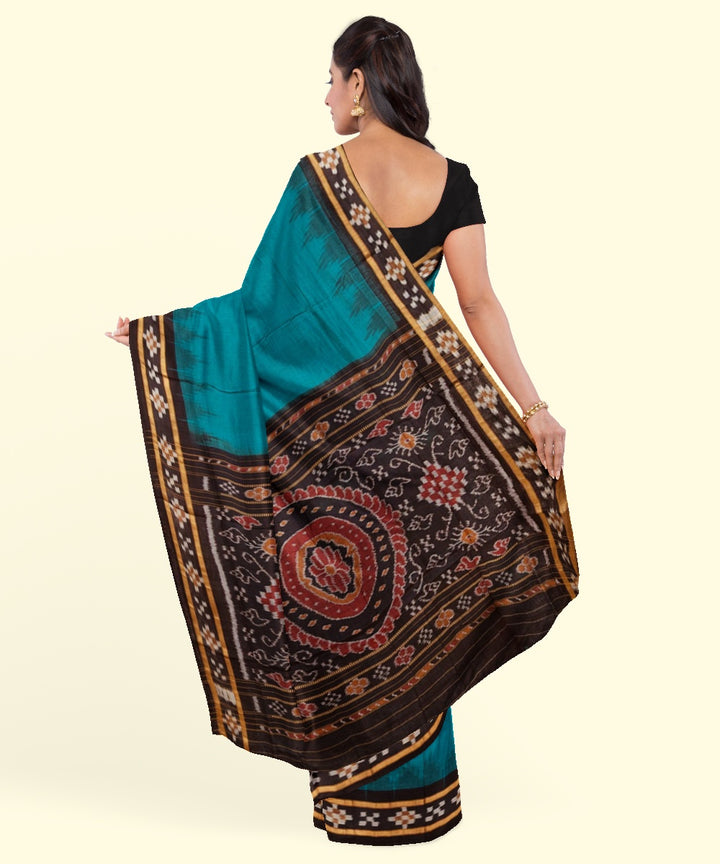 Dark green coffee cotton handwoven nuapatna saree