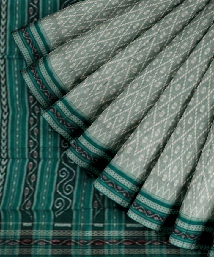 Light green handwoven cotton sambalpuri saree