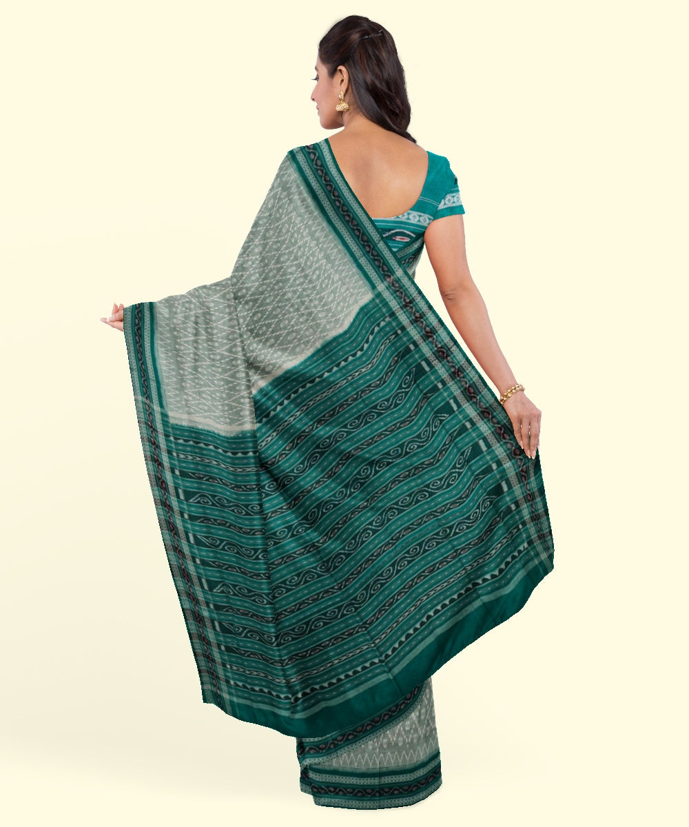 Light green handwoven cotton sambalpuri saree