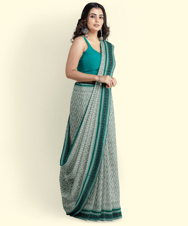 Light green handwoven cotton sambalpuri saree