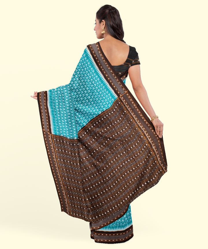 Rama green black cotton handwoven sambalpuri saree