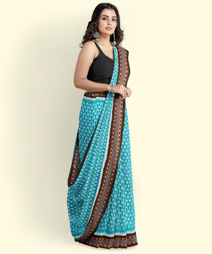 Rama green black cotton handwoven sambalpuri saree
