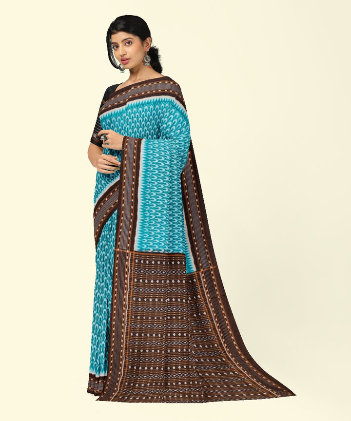 Rama green black cotton handwoven sambalpuri saree