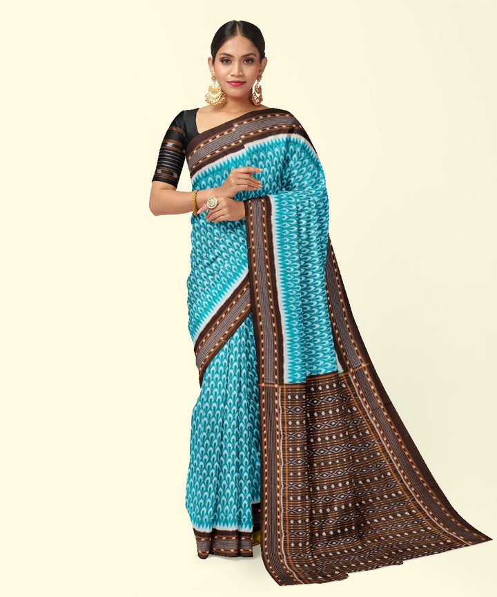 Rama green black cotton handwoven sambalpuri saree