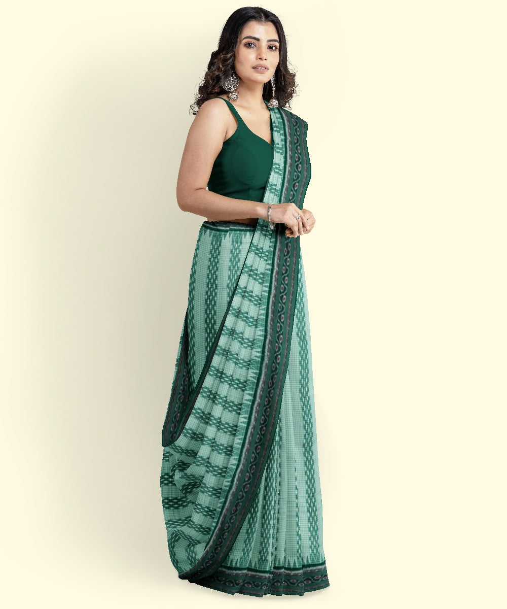 Light green  handwoven sambalpuri cotton saree