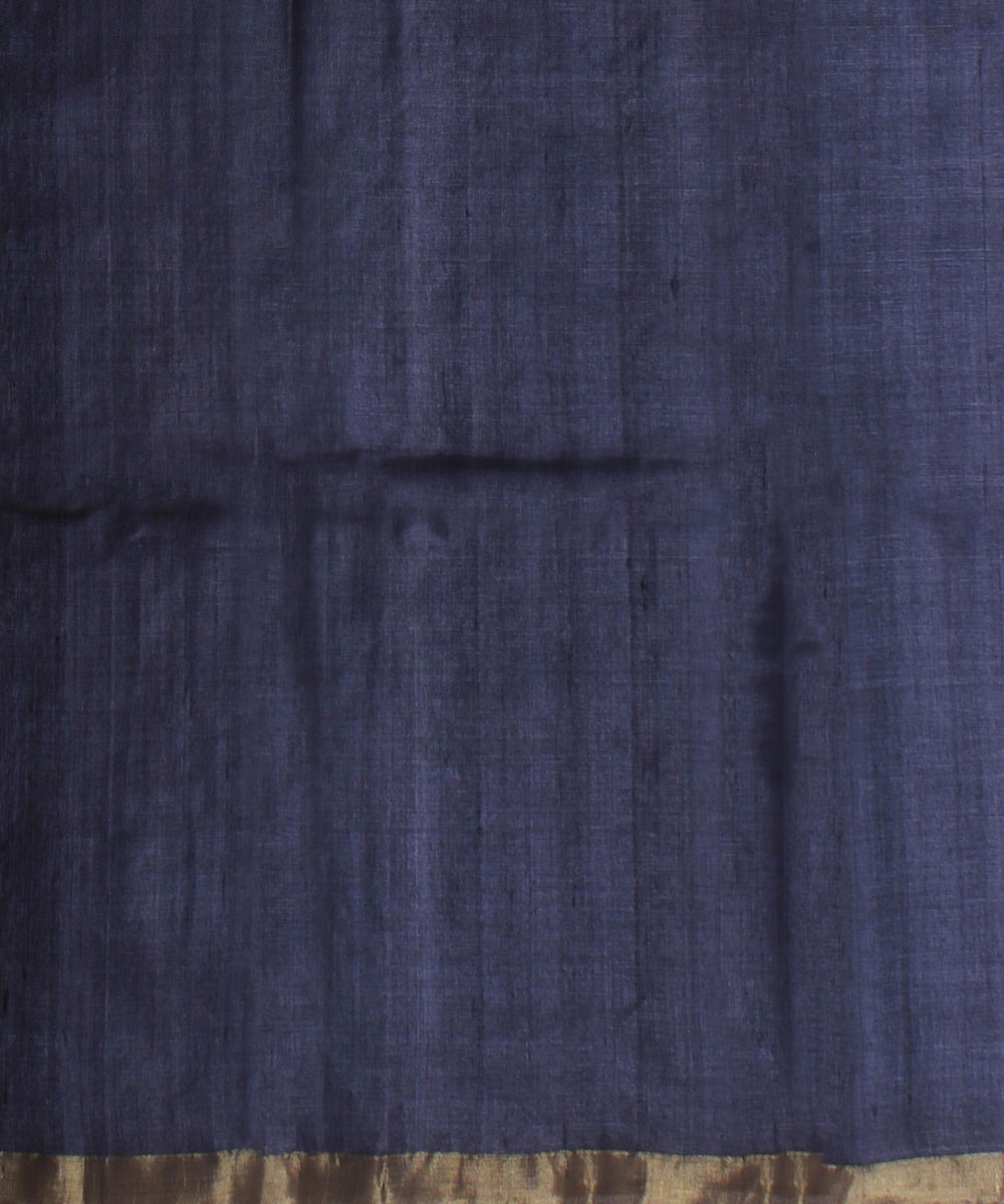 Grey gold zari chattisgarh tussar silk handwoven saree