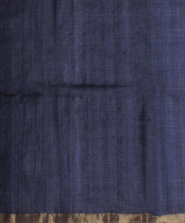 Grey gold zari chattisgarh tussar silk handwoven saree