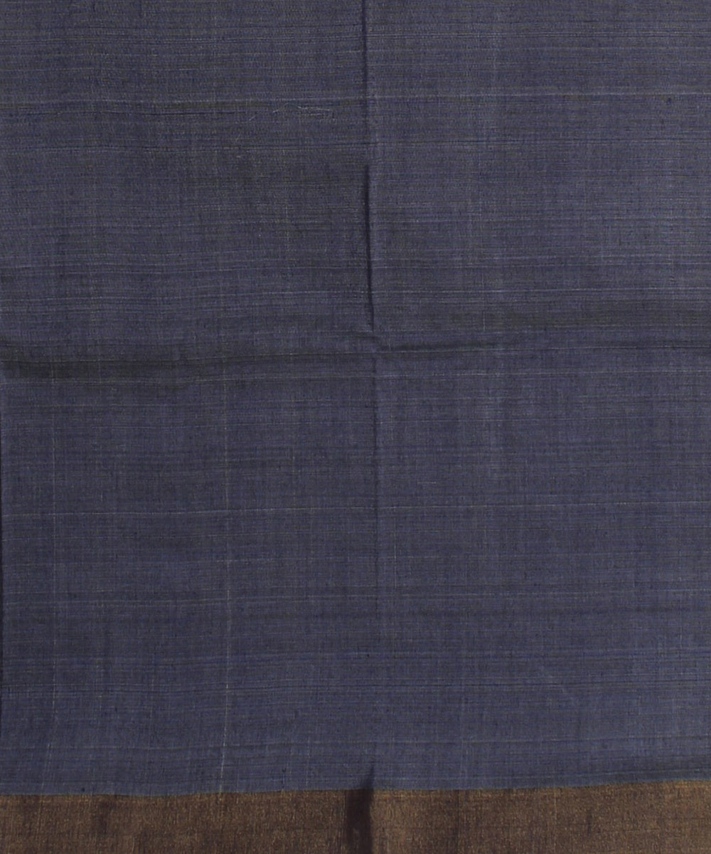 Beige blue tussar silk handwoven chattisgarh saree