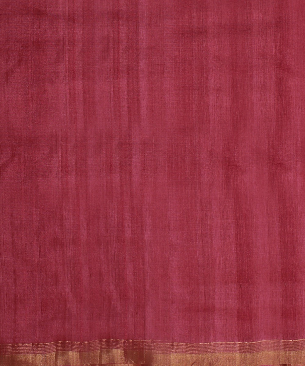 Red gold zari tussar silk handwoven chattisgarh saree