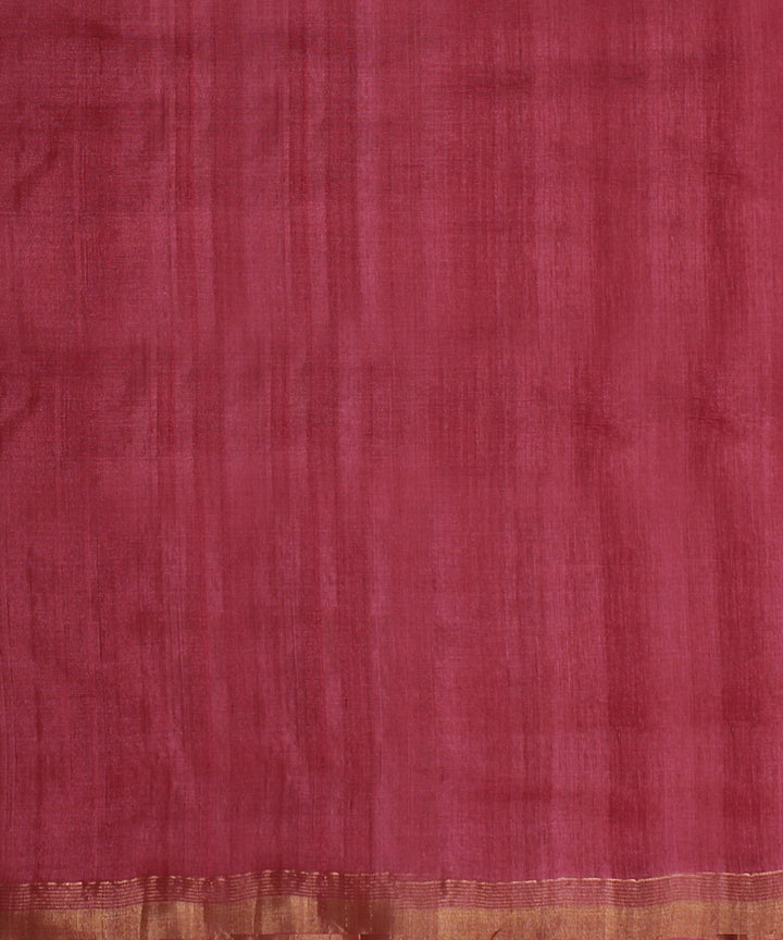 Red gold zari tussar silk handwoven chattisgarh saree