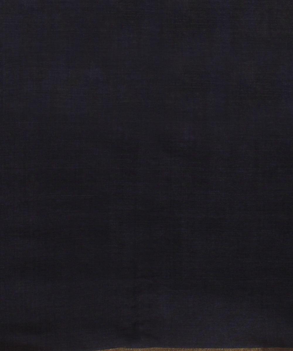 Charcoal black zari chattisgarh tussar silk handwoven saree