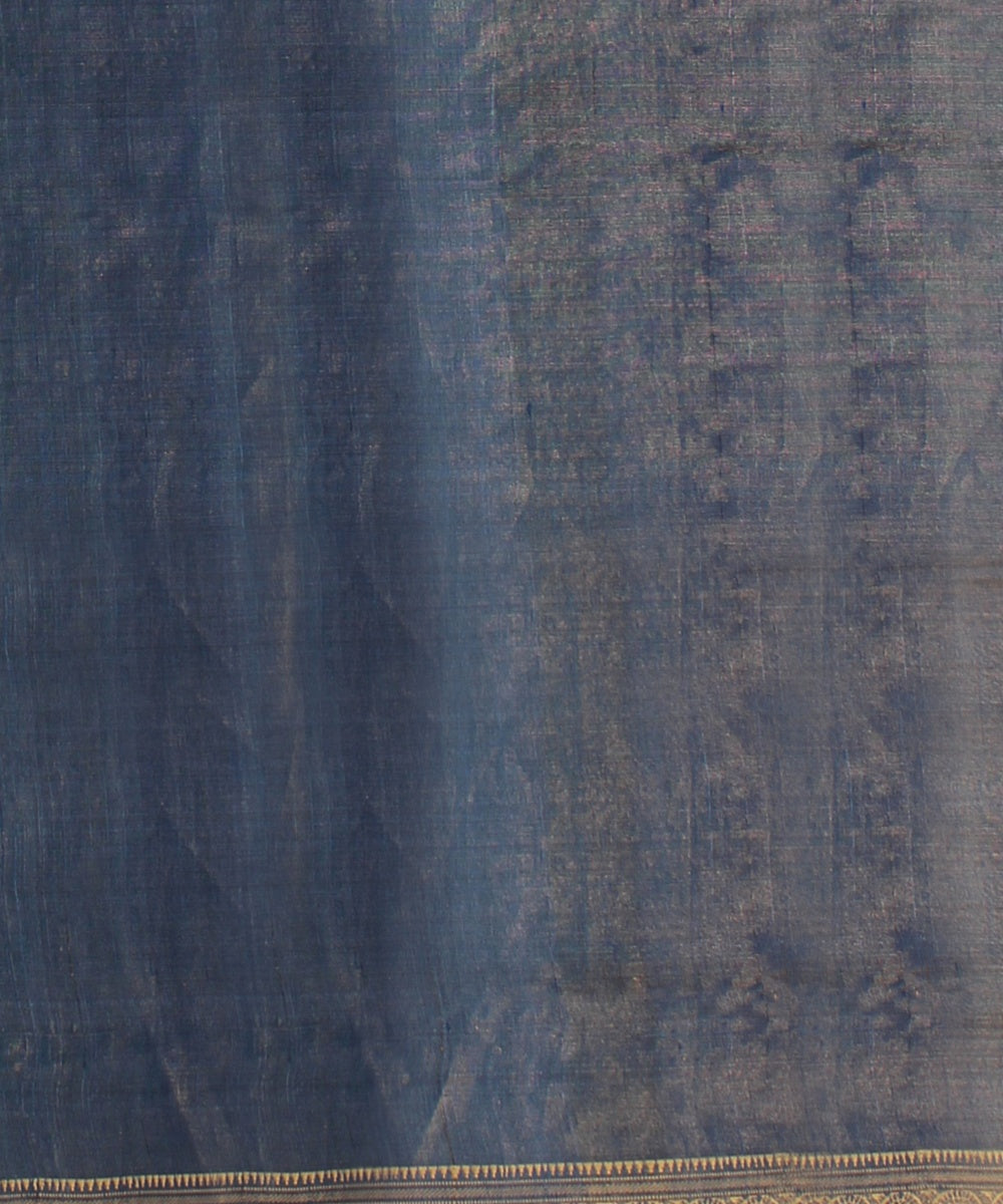 Blueish grey beige tussar silk handwoven chattisgarh saree