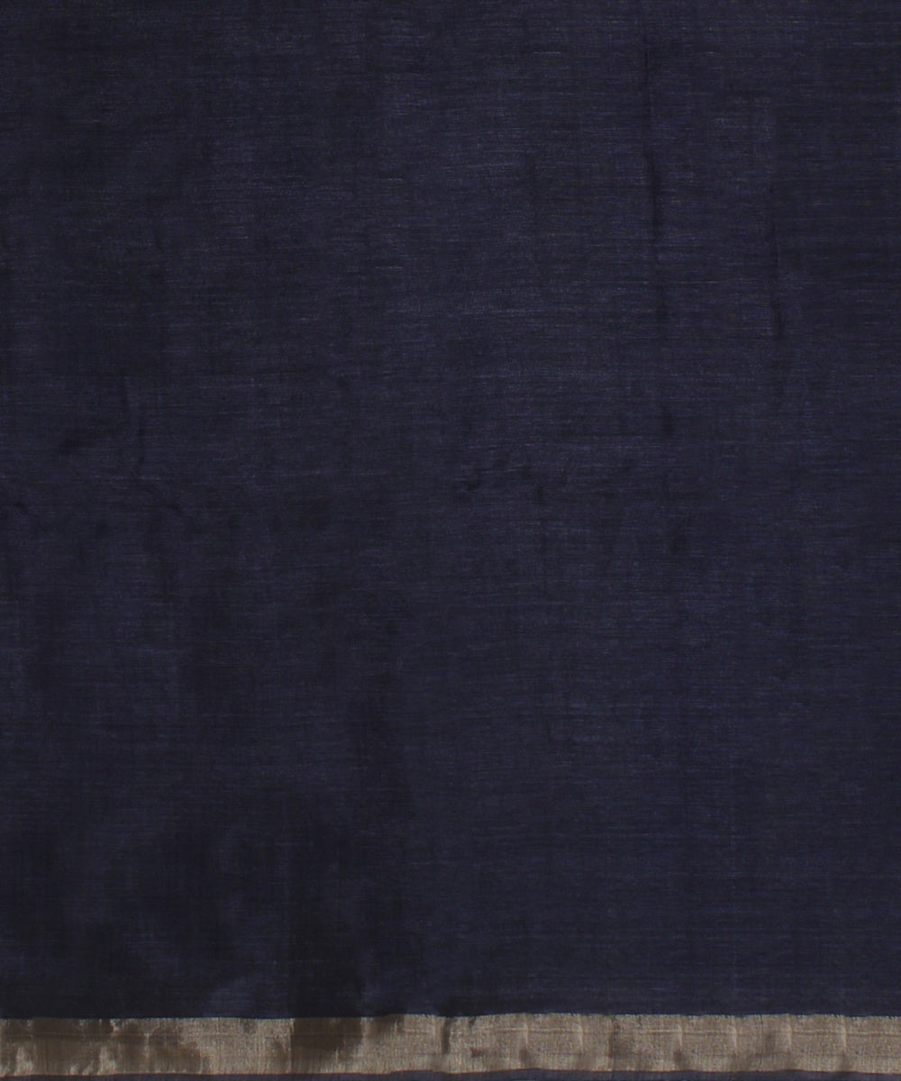 Charcoal black zari tussar silk handwoven chattisgarh saree