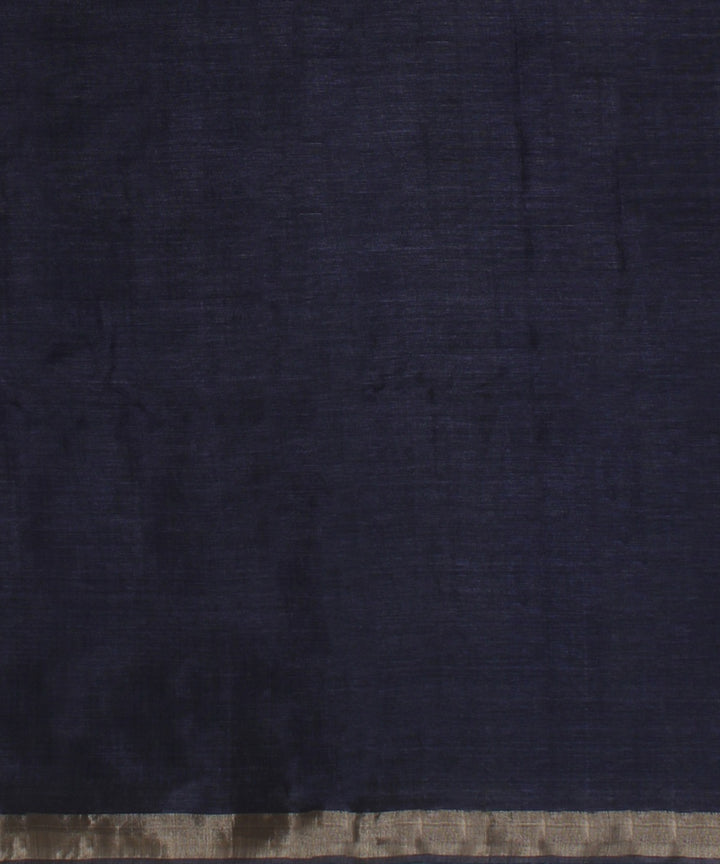 Charcoal black zari tussar silk handwoven chattisgarh saree