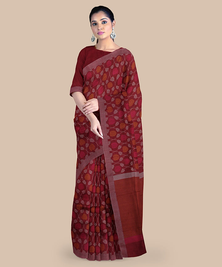 Multicolor tussar silk handwoven chattisgarh saree