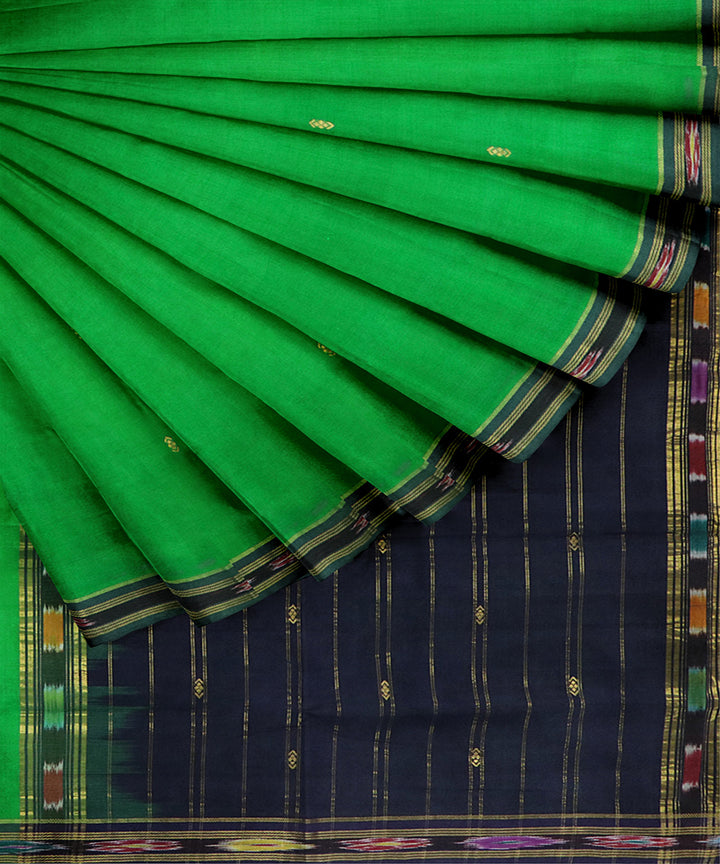 Jade green handwoven bandar cotton saree