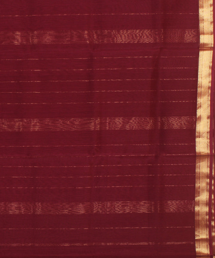 Maroon maheshwari cotton silk handloom saree