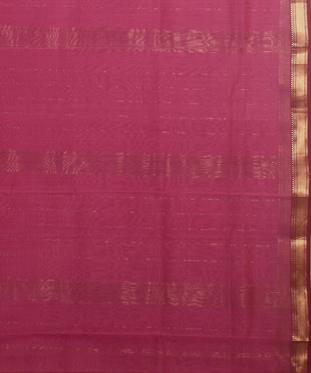 Deep pink maheshwari handloom cotton silk saree