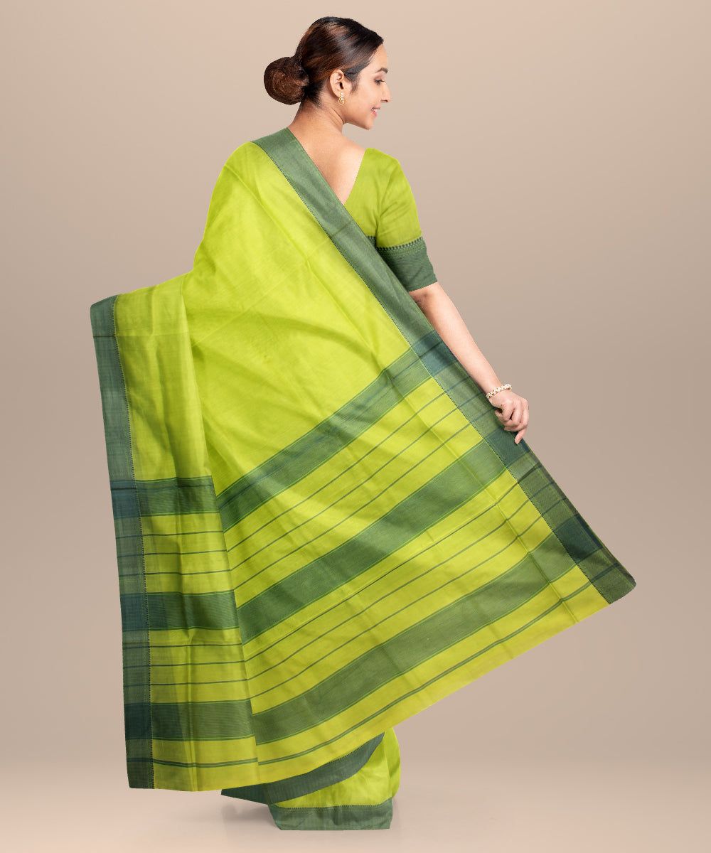 Light green handloom maheshwari cotton silk saree