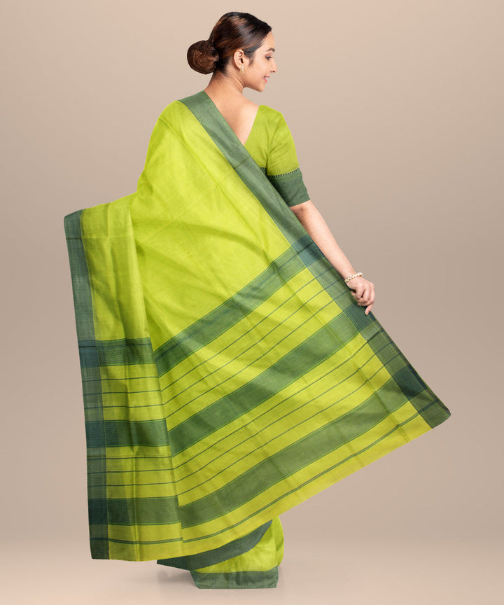 Light green handloom maheshwari cotton silk saree