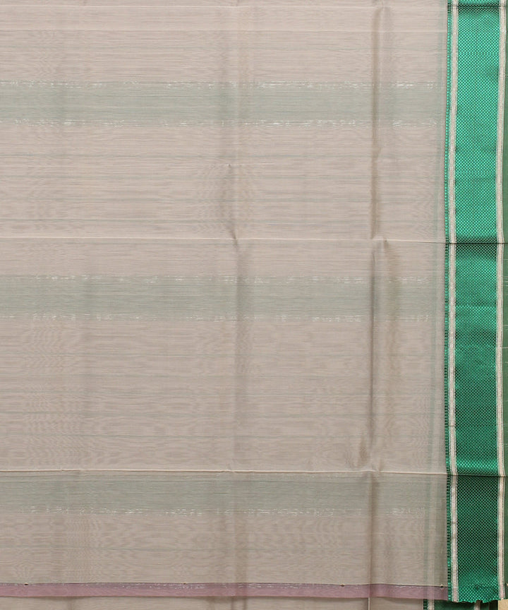 Grey green maheshwari handloom cotton silk saree
