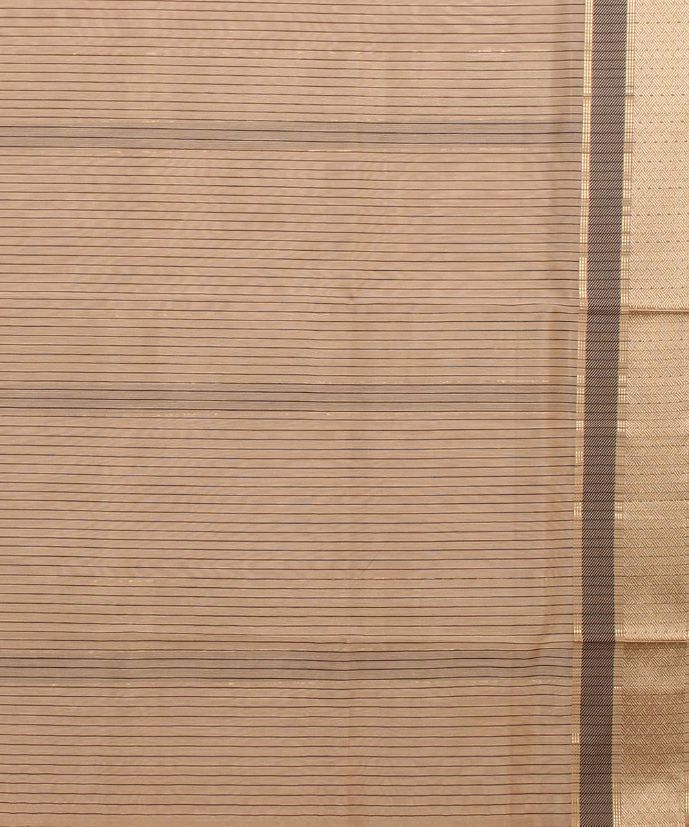 Beige grey maheshwari handloom cotton silk saree