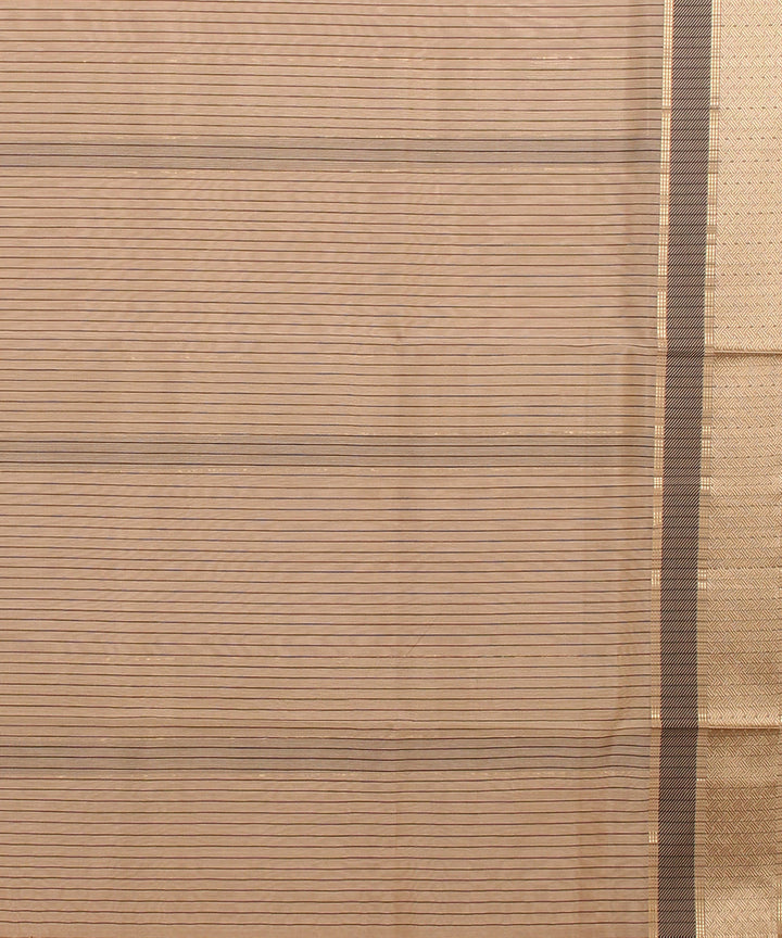 Beige grey maheshwari handloom cotton silk saree
