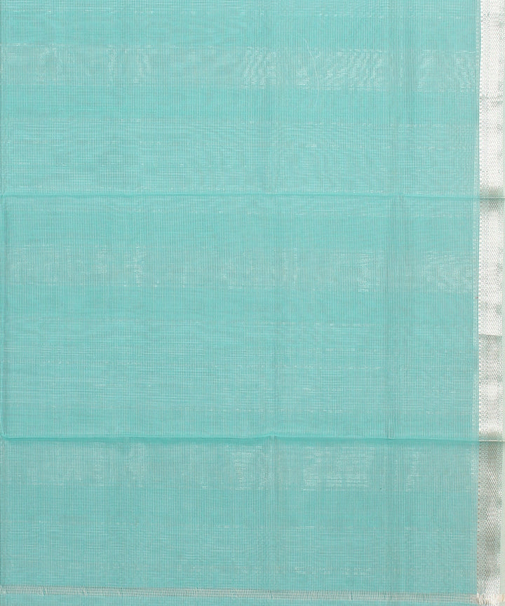 Sky blue checks maheshwari handloom cotton silk saree