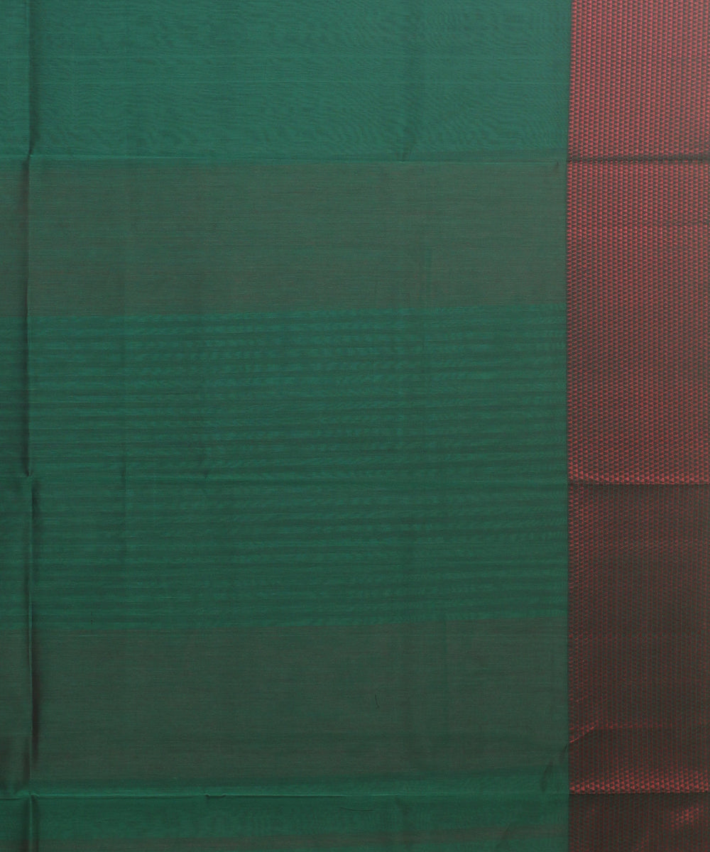 Green red handloom maheshwari cotton silk saree