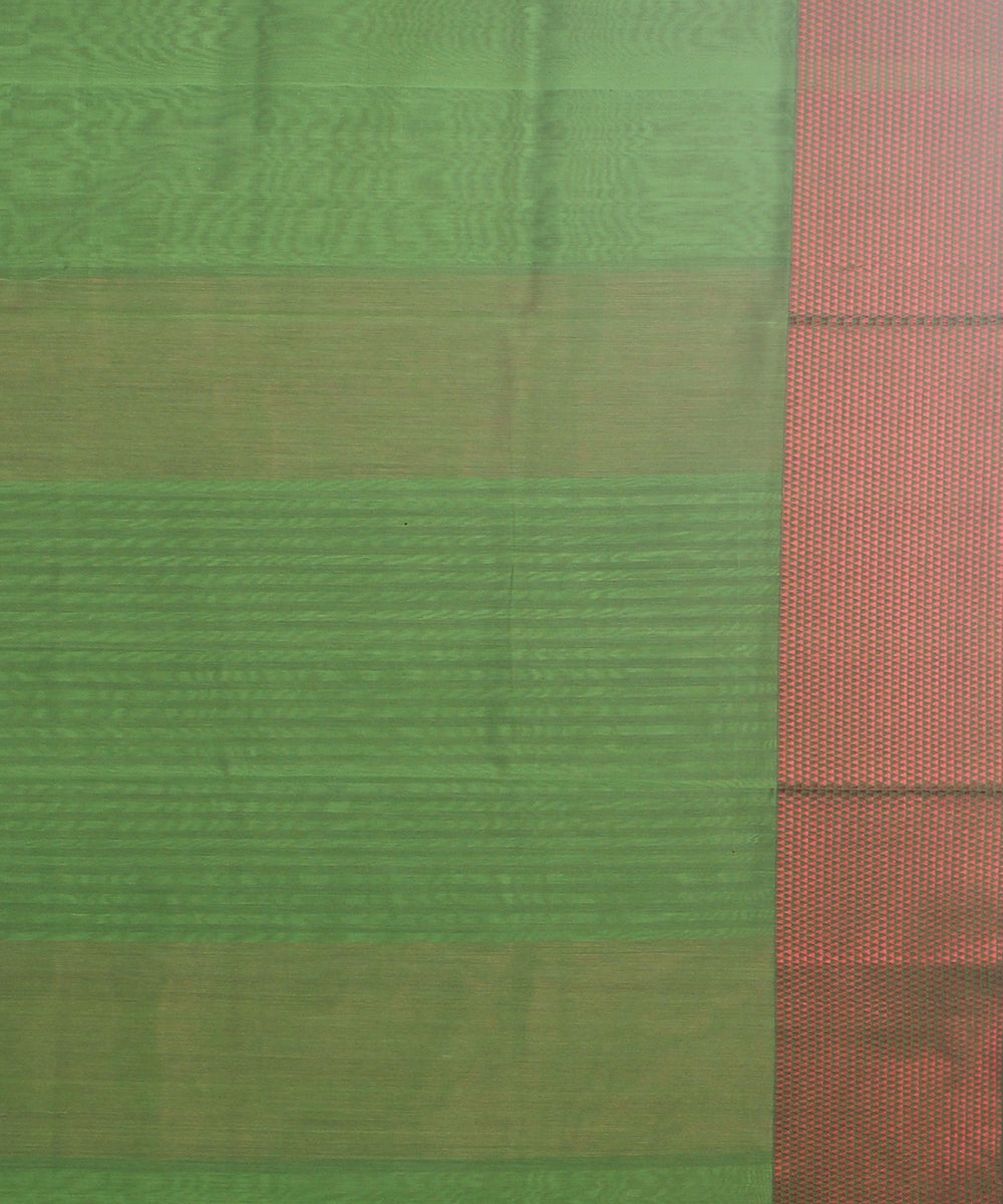 Green red handloom cotton silk maheshwari saree