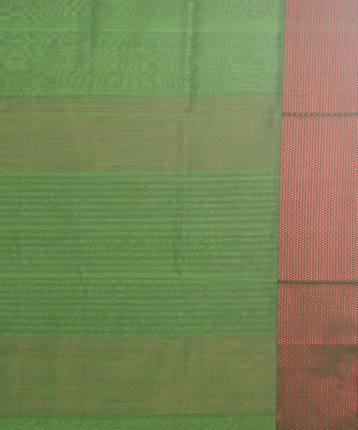 Green red handloom cotton silk maheshwari saree