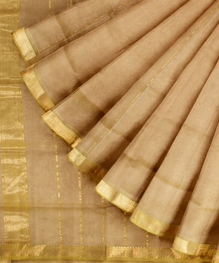 Light olive green maheshwari handloom cotton silk saree