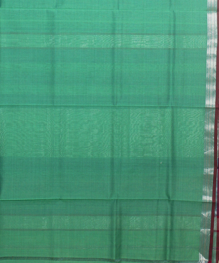 Green checks handloom maheshwari cotton silk saree