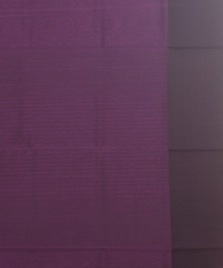 Purple black maheshwari handloom cotton silk saree