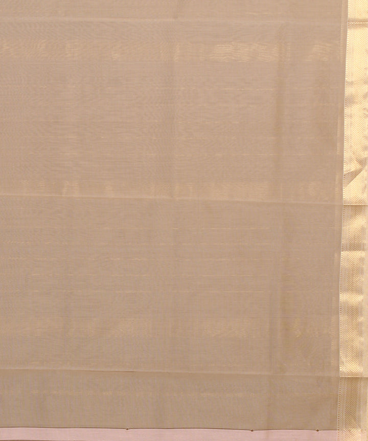 Grey maheshwari cotton silk handloom saree