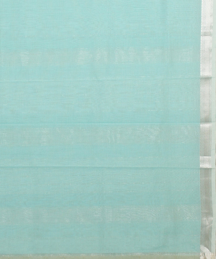 Light blue checks maheshwari handloom cotton silk saree